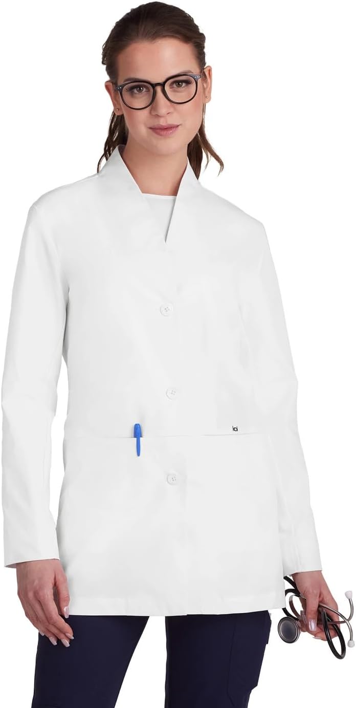 Scrubs Essentials Care Women's 4-Pocket Stretch Lab Coat
